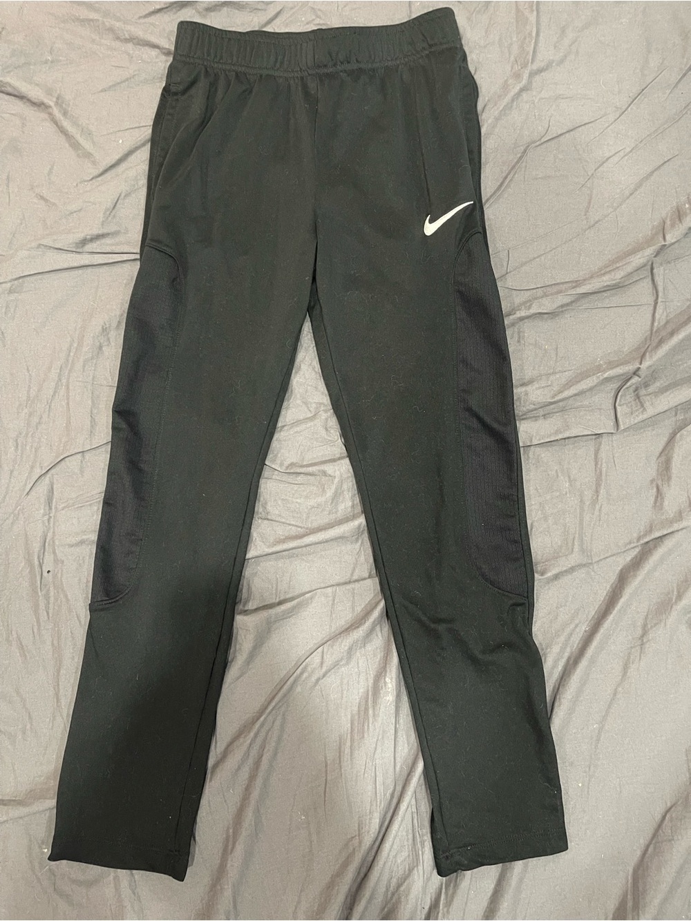 Nike Kids Black Joggers with White Swoosh